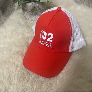 Authentic Nintendo Switch 2 Trucker Hat 2025 Launch Promo RARE Mesh Cap